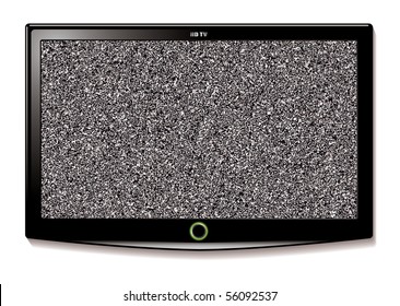 Modern LCD Television With Static Interference And Wide Screen Mode