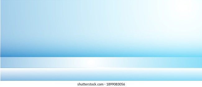 Modern Light Blue Empty Table On Wall Room For Background, Vivid Red Backdrop, Copy Space For Advertise Product Display, Table Plank Red Front View. 3D Illustration