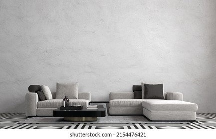 Modern Living Room Interior Mock Furniture Stock Illustration ...