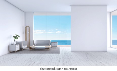 Modern Living Room White Wood Floor Stock Illustration 687780568