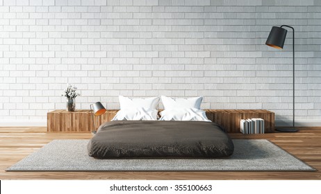 The Modern of Loft Bedroom / 3D render image