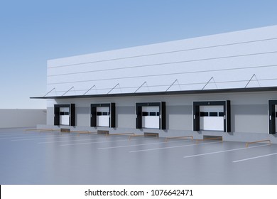 Modern Logistics Center. 3D Rendering Image.