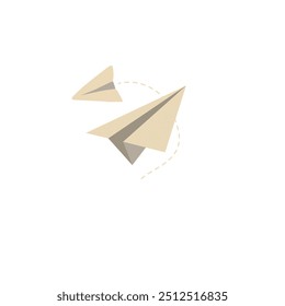 Modern logo design featuring two beige paper planes. Ideal for airplane logos, tech branding, cloud services, or innovative business logos, conveying simplicity and forward-thinking solution - Powered by Shutterstock