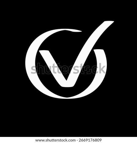A modern logo symbolizing confirmation and acceptance.