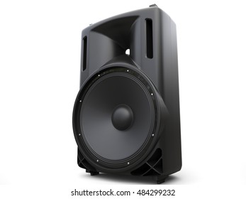 Modern Loudspeaker In Glossy Enclosure - 3D Illustration