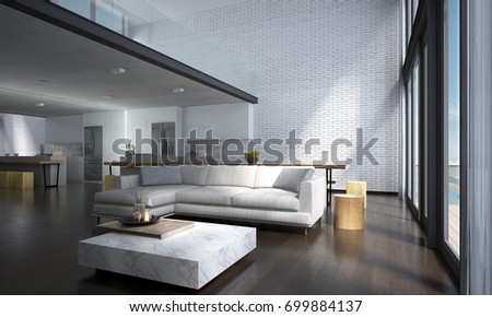 Royalty Free Stock Illustration of Modern Lounge Double Space Living ... Royalty Free Stock Illustration of Modern Lounge Double Space Living ...