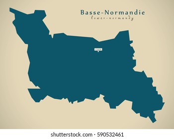 Modern Map - Basse Normandie France FR illustration