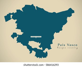 Modern Map - Pais Vasco Spain ES Illustration