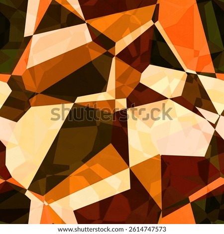 Modern masculine geometric triangular shape seamless pattern. Fall color variegated ombre geo backdrop for textured paper design style. Art Overlay graphic design effect. 