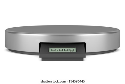 modern metallic digital kitchen scale isolated on white background