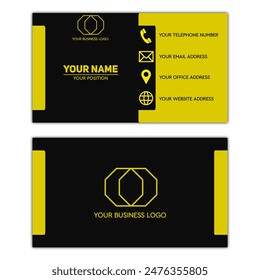 modern minimalist business card design in black and yellow. - Powered by Shutterstock