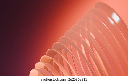 Modern Minimalist Design: Soft Peach Circular Shapes Creating a Dynamic and Elegant Composition