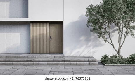 A Modern Minimalist House And Natural Landscape. - Powered by Shutterstock