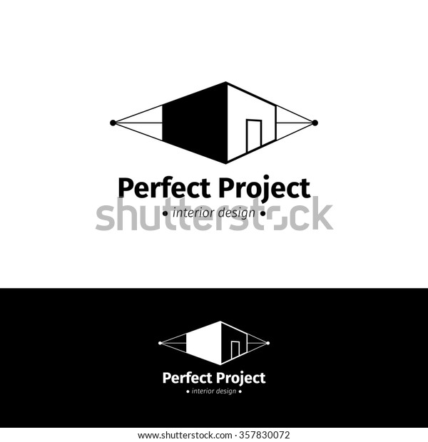 Modern Minimalistic House Design Logo Black Stock Illustration 357830072