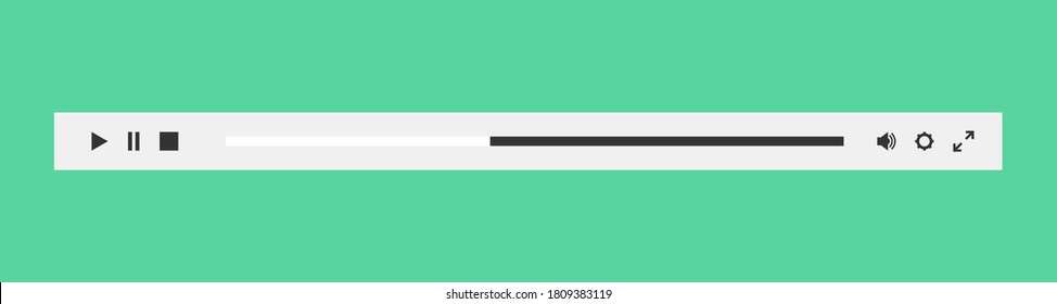 Modern Minimized Web Audio Player In Flat Material Style