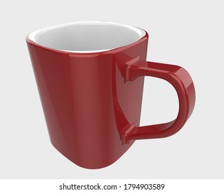 Modern mug isolated on grey background. 3d rendering - illustration