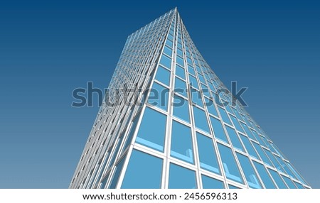 Modern office building 3d rendering