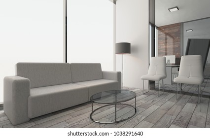 Modern office Cabinet. Meeting room. 3D rendering. - Shutterstock ID 1038291640