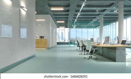 Modern office interior. 3d illustration