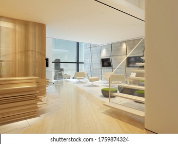 modern office interior 3d rendering 