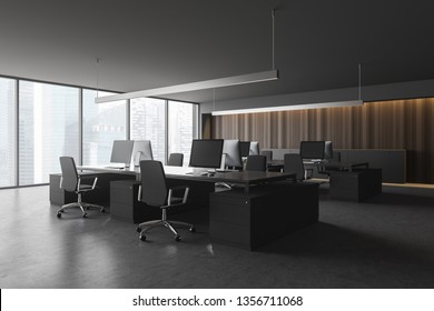 Modern Office Interior With Furniture. 3d Rendering.