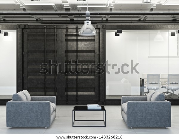 Modern Office Interiors Sofa Container Meeting Stock