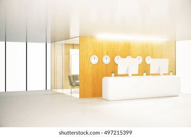 Modern office reception. 3D Rendering