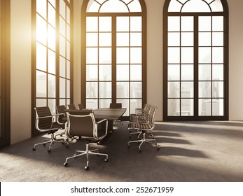 Modern Office Room Interior. 3d Rendering