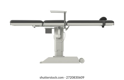 Modern operating table with adjustable height and padded surface for surgical procedures