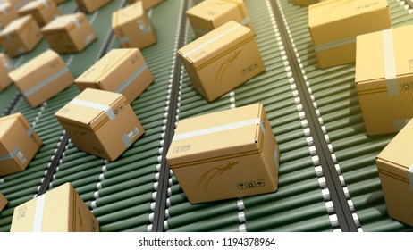 3d Illustration Packages Delivery Packaging Service Stock Illustration ...