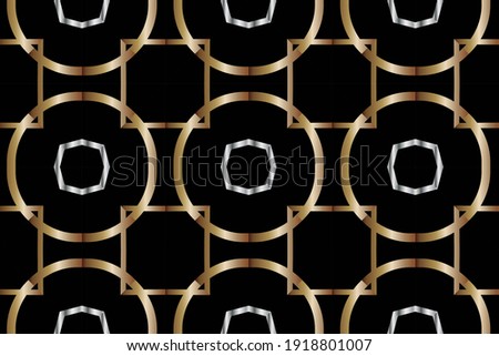 Modern pattern with geometric elements. Pastel gradient color. Design for flyer, presentation, Wallpaper, interior, fashion, print. Illustration made with texture.gold pattern on black background,