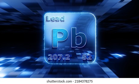 Modern Periodic Table Element Lead 3D Illustration