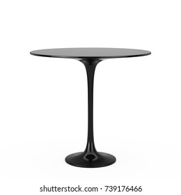 Modern Plastic Black Round Table On A White Background. 3d Rendering