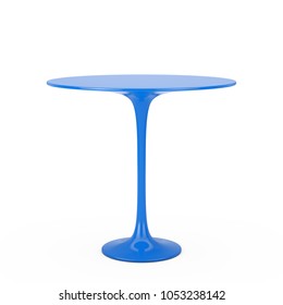 Modern Plastic Blue Round Table On A White Background. 3d Rendering