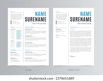 Modern Professional Resume or CV and Cover Letter Template - Powered by Shutterstock