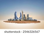 Modern Qatar city background concept.