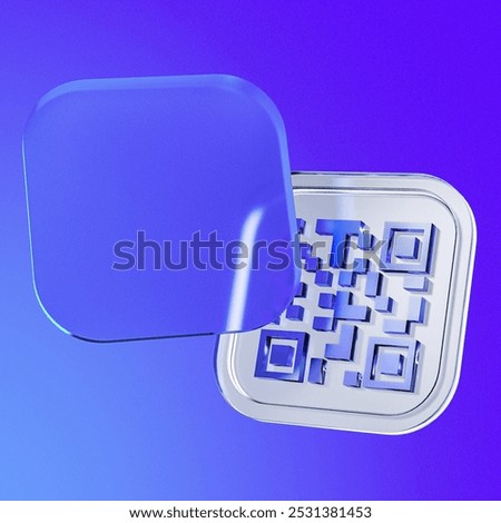 Modern qr code, great design for any purposes. Computer technology concept. 3d isolated icon