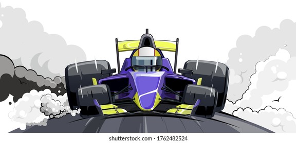 Modern Race Car  With Circle Geometric Spoke