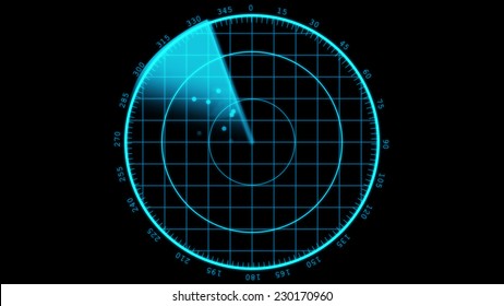 Modern Radar Sreen Display. Flight Scanner.