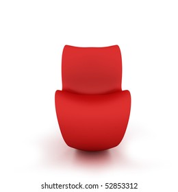 Modern Red Chair Isolated On A White Background