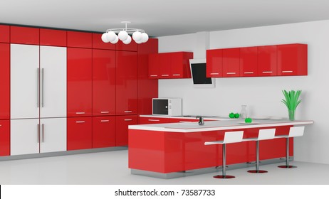 80,631 Red kitchen interior Images, Stock Photos & Vectors | Shutterstock