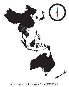 Modern Regional Comprehensive Economic Partnership RCEP Map.  Illustration. 