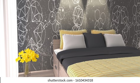 3d Bedroom Wallpaper Images Stock Photos Vectors