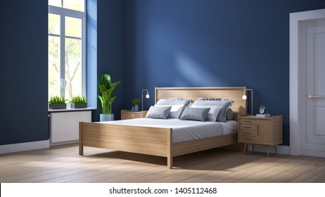 Imagenes Fotos De Stock Y Vectores Sobre Dark Blue Bedroom