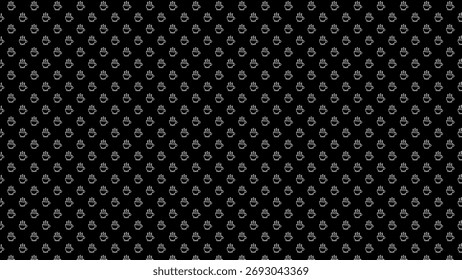 Modern seamless coffee cup pattern for backgrounds, textiles, and branding. Perfect for a cafe or food blog! Minimalist aesthetic on a black background.