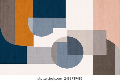 Modern simple geometric irregular color block combination pattern background, geometric wallpaper, carpet - Powered by Shutterstock