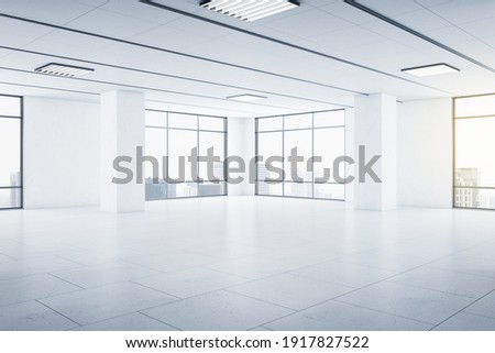 Similar – Image, Stock Photo in a large indoor shooting range can train sport shooters
