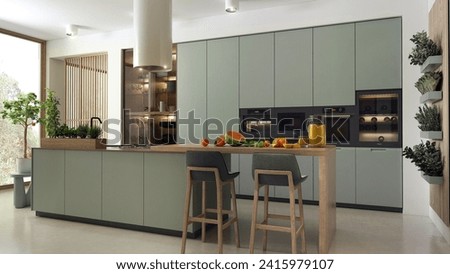 Similar – Image, Stock Photo White modern kitchen plant