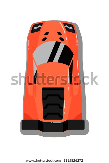 Modern sport car top view\
isolated icon. Muscle car, luxury automobile, people transport\
illustration.
