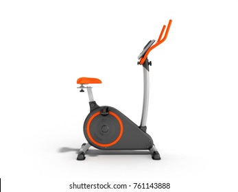 Modern Sport Exercise Bike Yellow Purple 3d Render On White Background